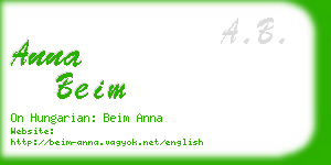 anna beim business card